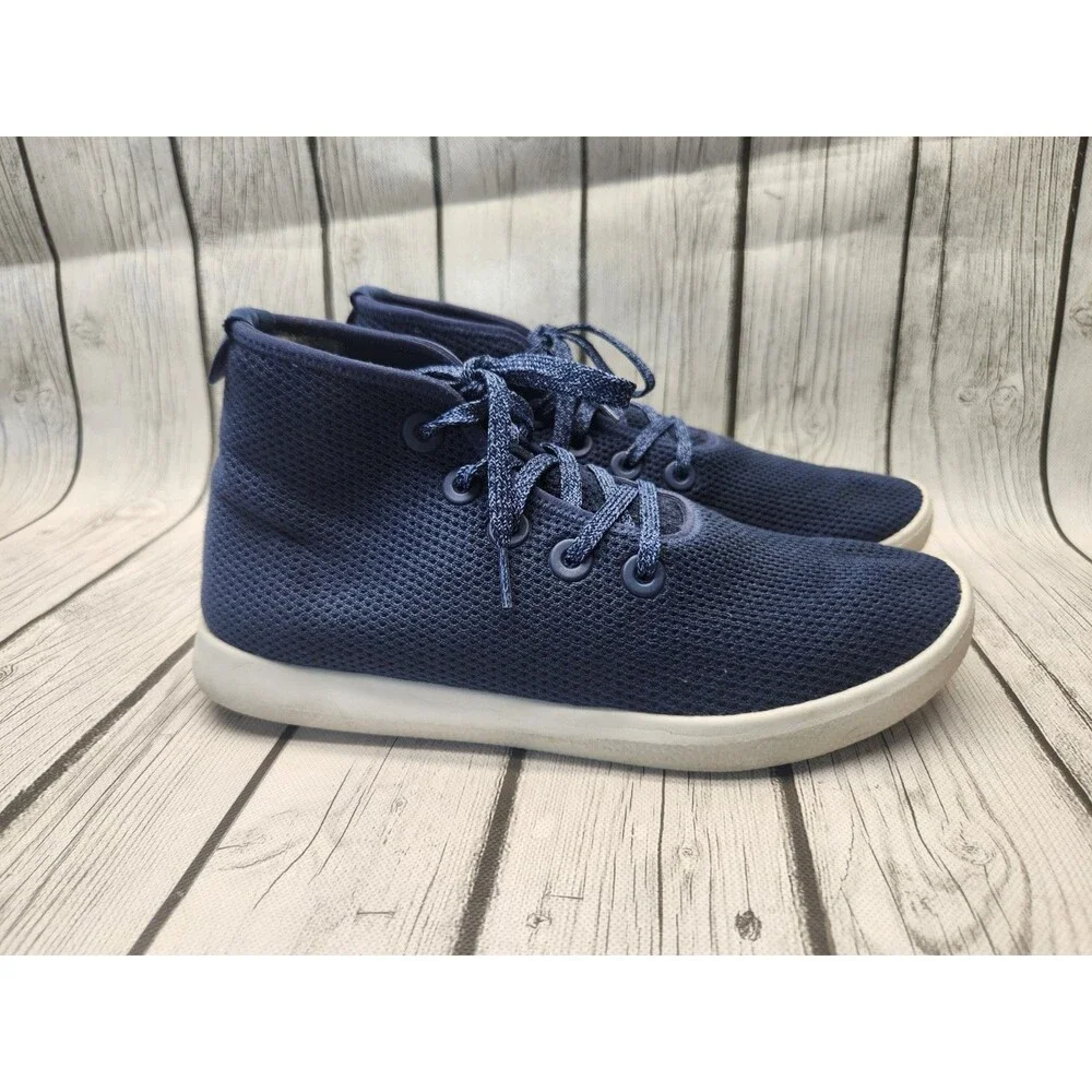 ALLBIRDS Tree Toppers Mens 10 High Top Knit Shoes Sneakers Navy Blue Lightweight